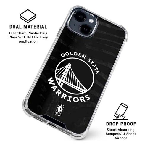 NBA Golden State Warriors Black Animal Print iPhone 15 Clear Case